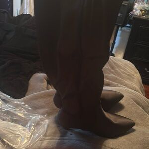 Wide calf thigh high ankle boots
